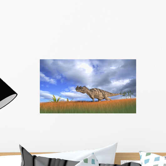 Ceratosaurus Hunting Prehistoric Grasslands Wall Decal Design 4