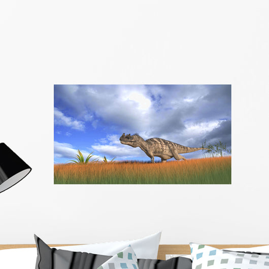 Ceratosaurus Hunting Prehistoric Grasslands Wall Decal Design 4