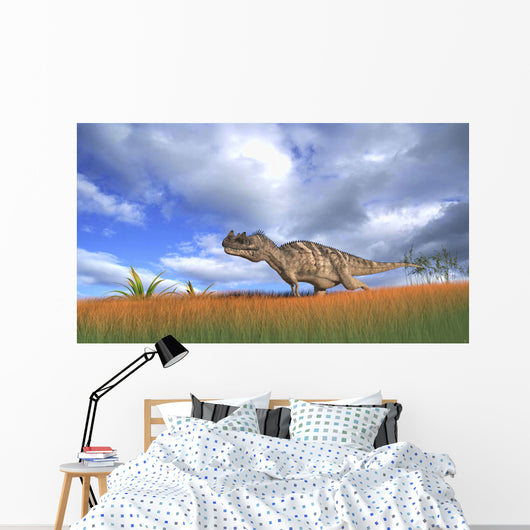 Ceratosaurus Hunting Prehistoric Grasslands Wall Decal Design 4
