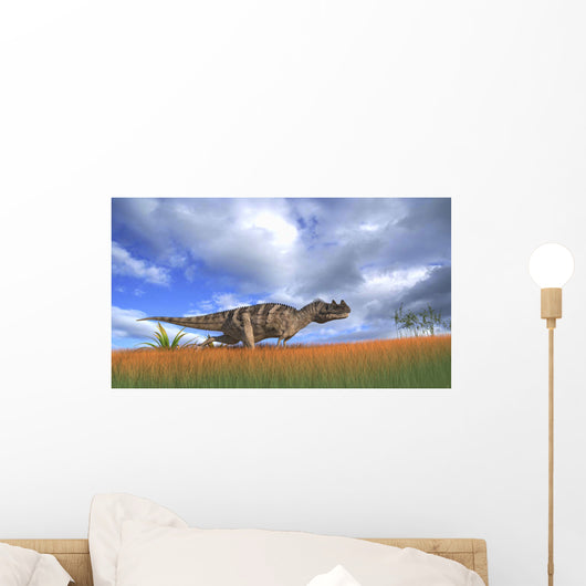 Ceratosaurus Hunting Prehistoric Grasslands Wall Decal Design 3