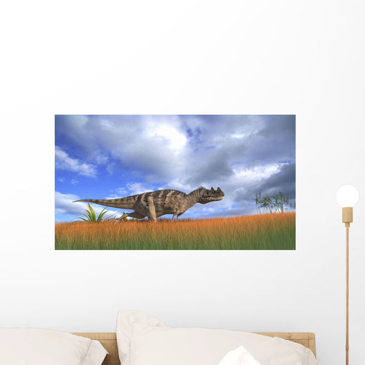 Ceratosaurus Hunting Prehistoric Grasslands Wall Decal Design 3