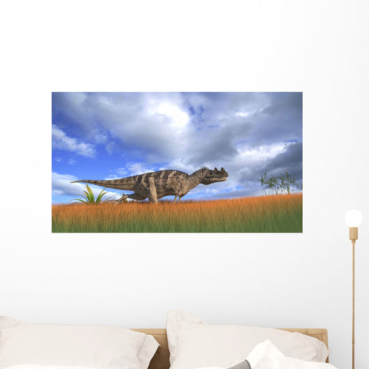 Ceratosaurus Hunting Prehistoric Grasslands Wall Decal Design 3