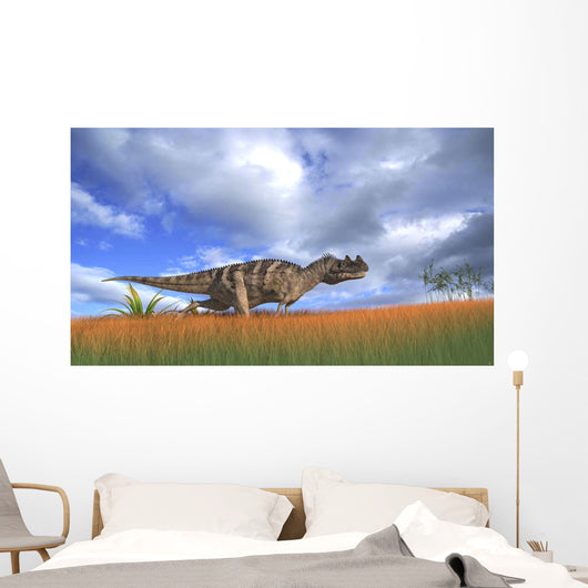 Ceratosaurus Hunting Prehistoric Grasslands Wall Decal Design 3