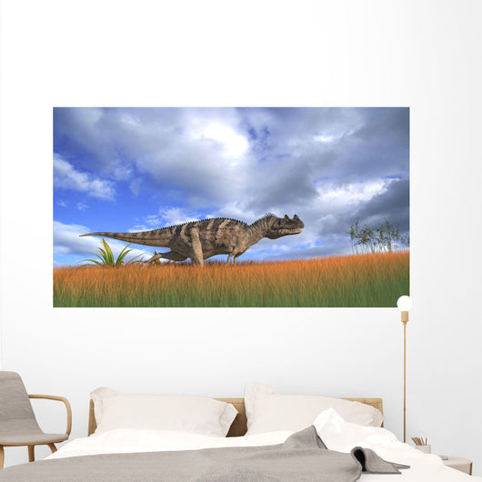 Ceratosaurus Hunting Prehistoric Grasslands Wall Decal Design 3