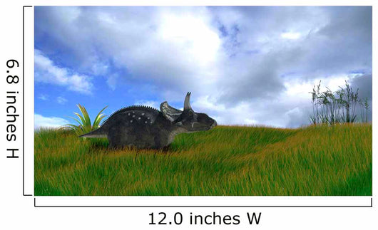 Triceratops Walking across Prehistoric Wall Decal