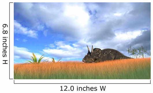 Triceratops Walking through Tall Wall Decal