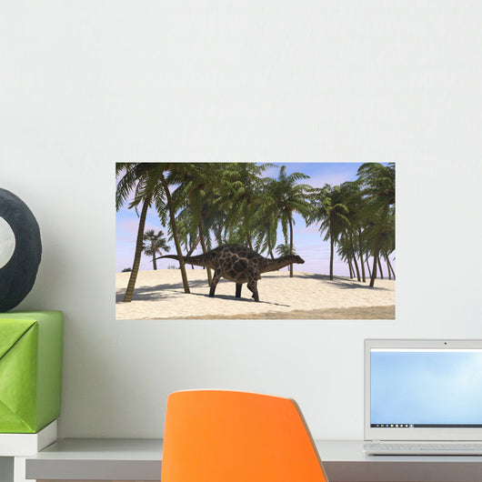 Dicraeosaurus Walking along Shoreline Wall Decal