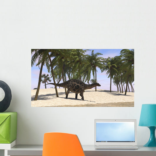 Dicraeosaurus Walking along Shoreline Wall Decal