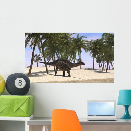 Dicraeosaurus Walking along Shoreline Wall Decal