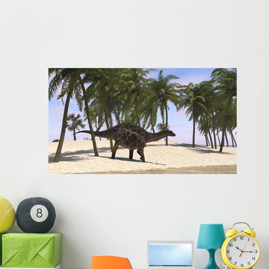 Dicraeosaurus Walking along Shoreline Wall Decal