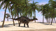 Dicraeosaurus Walking along Shoreline Wall Decal