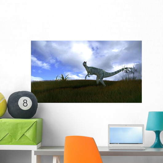 Dilophosaurus Grassy Field Wall Decal