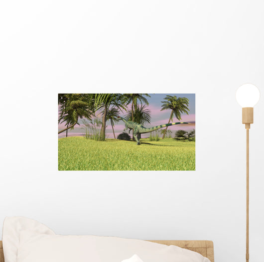 Dilophosaurus Hunting Open Field Wall Decal Design 1