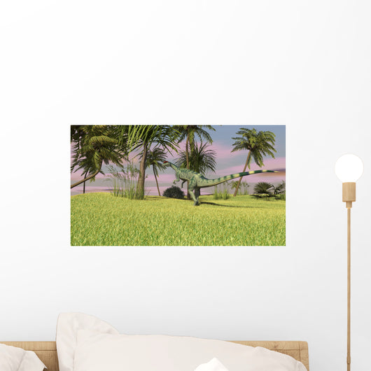 Dilophosaurus Hunting Open Field Wall Decal Design 1