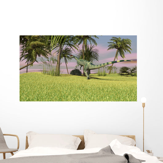 Dilophosaurus Hunting Open Field Wall Decal Design 1