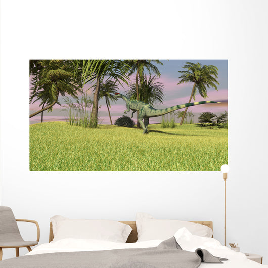 Dilophosaurus Hunting Open Field Wall Decal Design 1