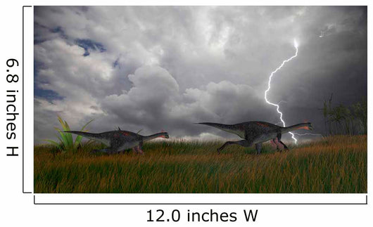 Two Gigantoraptors Running across Wall Decal Design 3