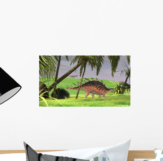 Kentrosaurus Walking through Field Wall Decal Design 2