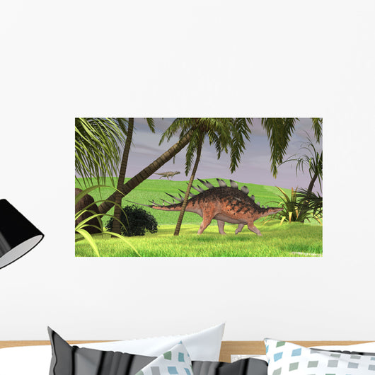 Kentrosaurus Walking through Field Wall Decal Design 2