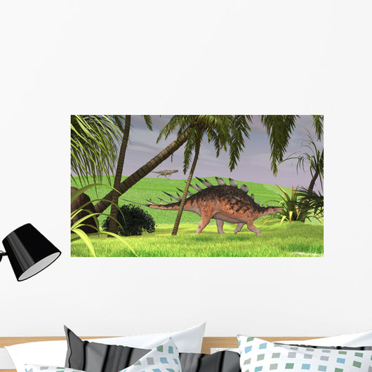 Kentrosaurus Walking through Field Wall Decal Design 2