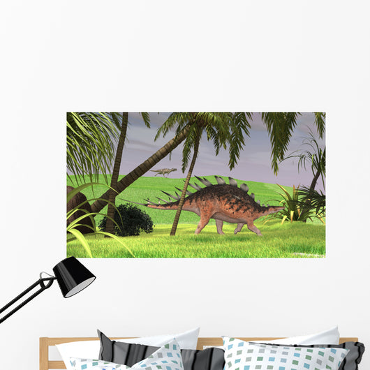 Kentrosaurus Walking through Field Wall Decal Design 2