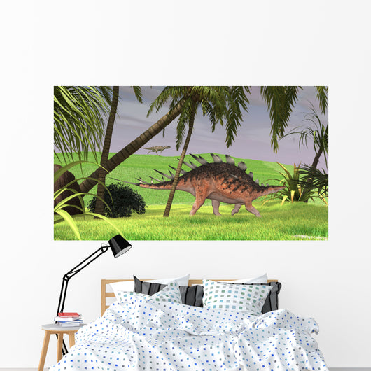 Kentrosaurus Walking through Field Wall Decal Design 2