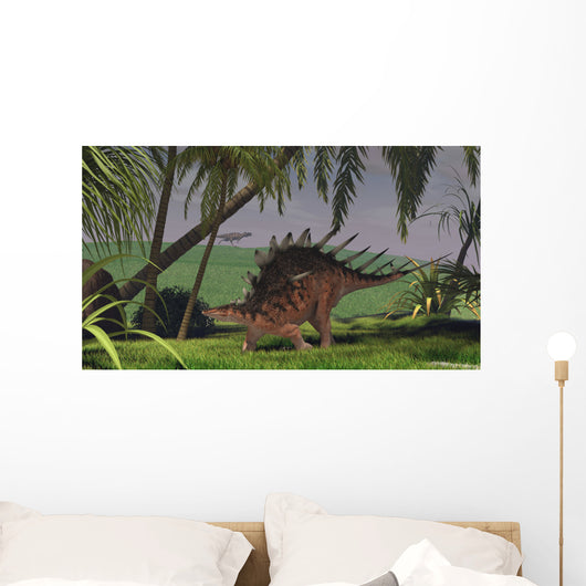 Kentrosaurus Walking through Field Wall Decal Design 1