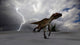 Utahraptor Running across Desert Wall Decal Design 2