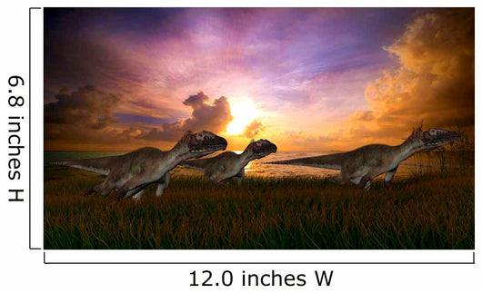 Three Utahraptors Running across Wall Decal Design 6