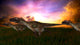 Three Utahraptors Running across Wall Decal Design 5