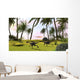 Two Gigantoraptors Running across Wall Decal Design 2