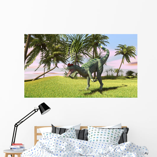 Dilophosaurus Hunting Field for Wall Decal Design 3