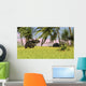 Triceratops Roaming Tropical Environment Wall Decal Design 4