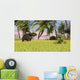 Triceratops Roaming Tropical Environment Wall Decal Design 4