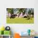 Triceratops Roaming Tropical Environment Wall Decal Design 4
