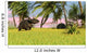 Triceratops Roaming Tropical Environment Wall Decal Design 4