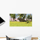Triceratops Roaming Tropical Environment Wall Decal Design 3