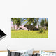 Triceratops Roaming Tropical Environment Wall Decal Design 3