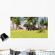 Triceratops Roaming Tropical Environment Wall Decal Design 3