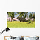 Triceratops Roaming Tropical Environment Wall Decal Design 3