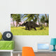 Triceratops Roaming Tropical Environment Wall Decal Design 2