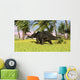 Triceratops Roaming Tropical Environment Wall Decal Design 2