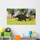 Triceratops Roaming Tropical Environment Wall Decal Design 2