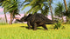 Triceratops Roaming Tropical Environment Wall Decal Design 2
