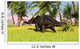 Triceratops Roaming Tropical Environment Wall Decal Design 2