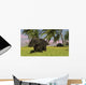 Triceratops Roaming Tropical Environment Wall Decal Design 1