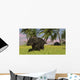 Triceratops Roaming Tropical Environment Wall Decal Design 1