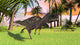 Ceratosaurus Running across Field Wall Decal Design 1