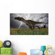 Utahraptor Running across Open Wall Decal Design 1