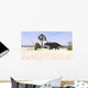 Triceratops Walking along Prehistoric Wall Decal Design 2